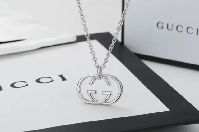 Gucci GG Marmont Interlocking Double G Silver-Tone Necklace 4