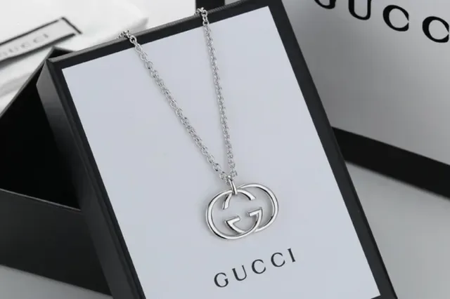 Gucci GG Marmont Interlocking Double G Silver-Tone Necklace 5