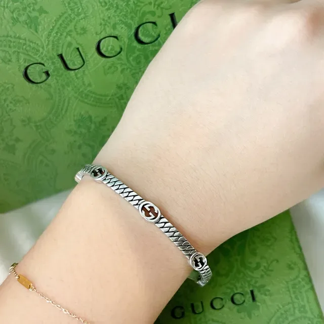 Gucci GG Marmont Interlocking G Braided Cuff Bracelet 4