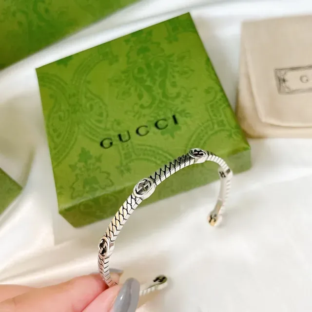 Gucci GG Marmont Interlocking G Braided Cuff Bracelet 7