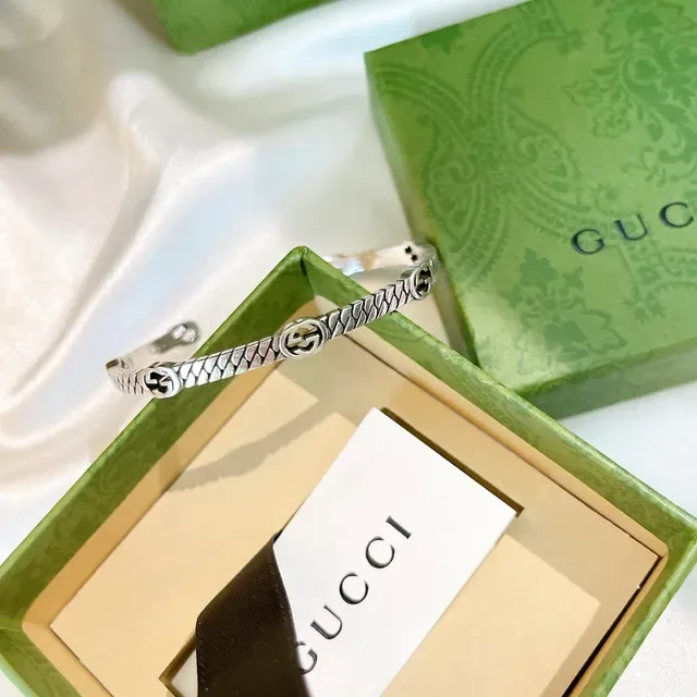 Gucci GG Marmont Interlocking G Braided Cuff Bracelet 9