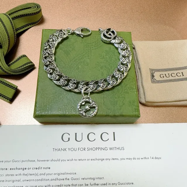 Gucci GG Marmont Interlocking G Floral Charm Bracelet 7