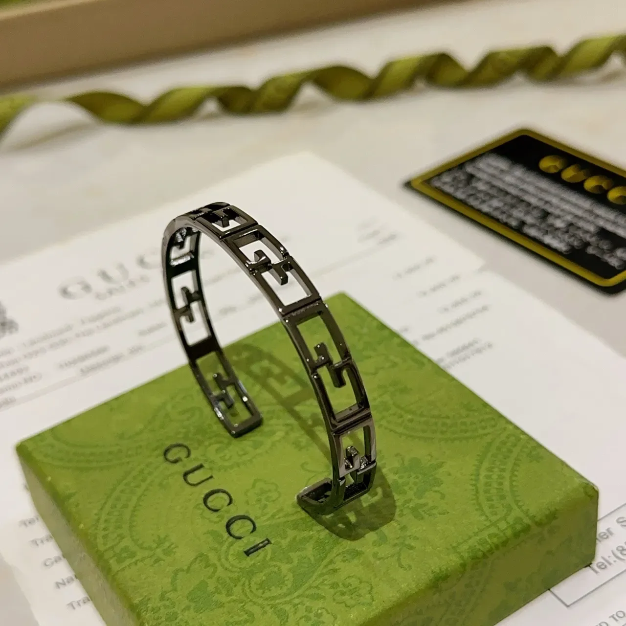 Gucci GG Marmont Interlocking G Motif Open Cuff Bracelet 7