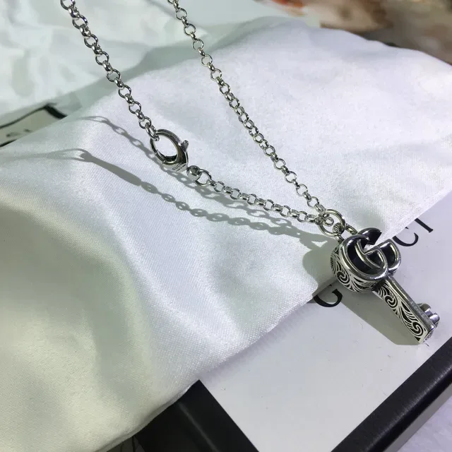 Gucci GG Marmont Key Pendant Silver-Tone Necklace 2