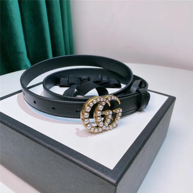 Gucci GG Marmont Pearl-Embellished Beige Leather Belt 4
