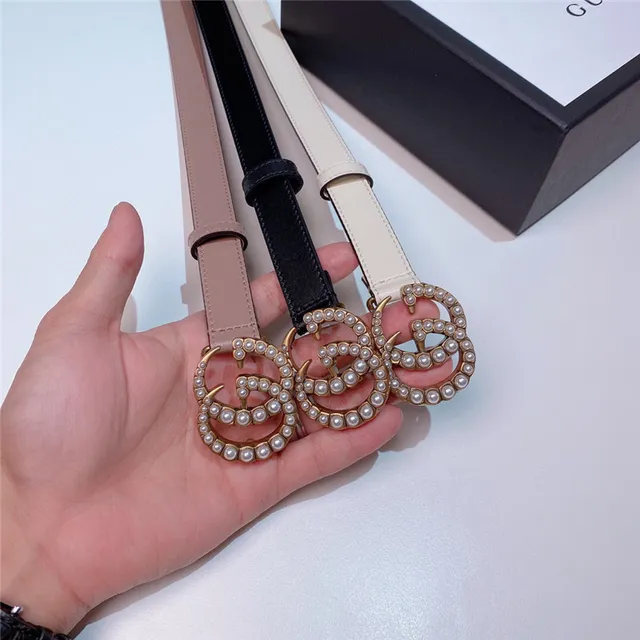 Gucci GG Marmont Pearl-Embellished Beige Leather Belt 10