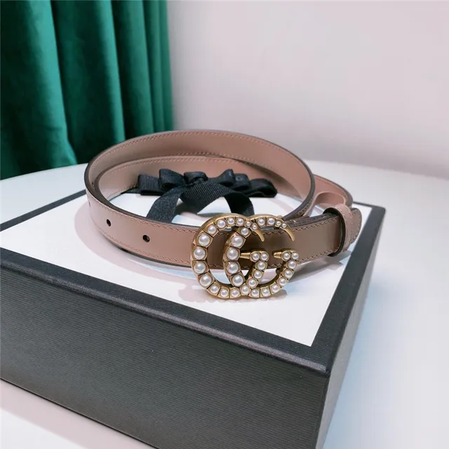 Gucci GG Marmont Pearl-Embellished Beige Leather Belt 13