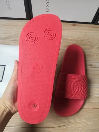Gucci GG Marmont Quilted Interlocking G Red Slippers 3