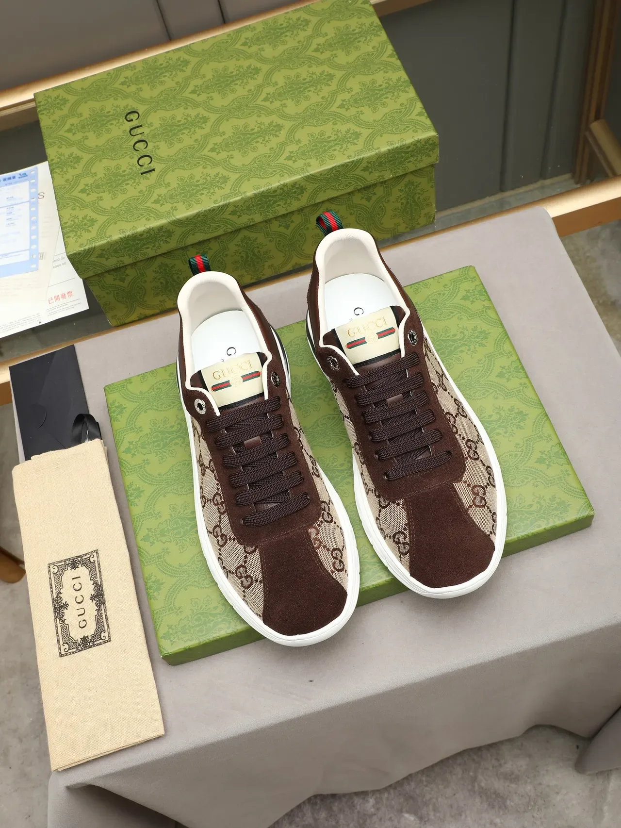 Gucci GG Monogram Canvas and Suede Lifestyle Sneaker 3