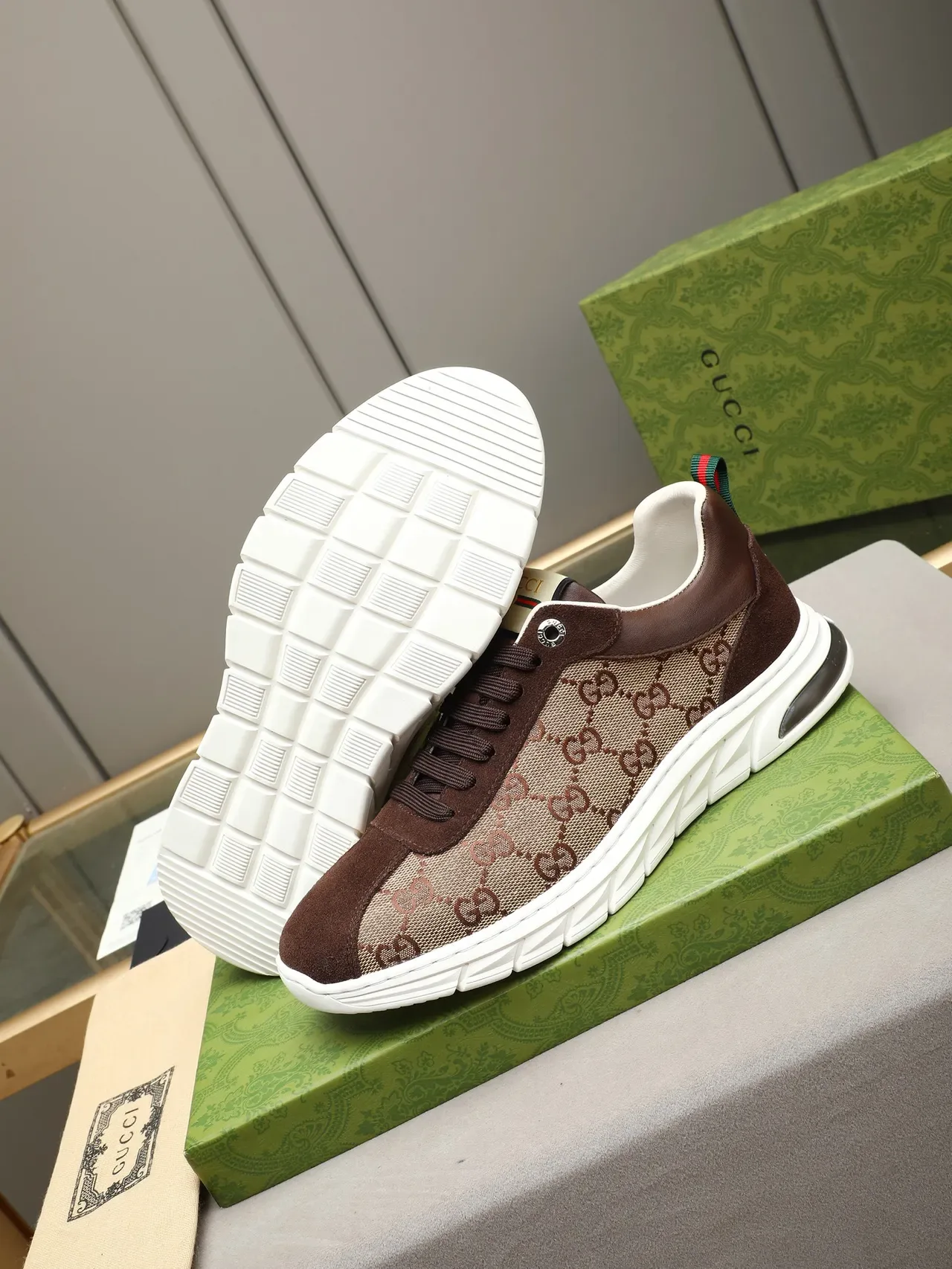 Gucci GG Monogram Canvas and Suede Lifestyle Sneaker 5