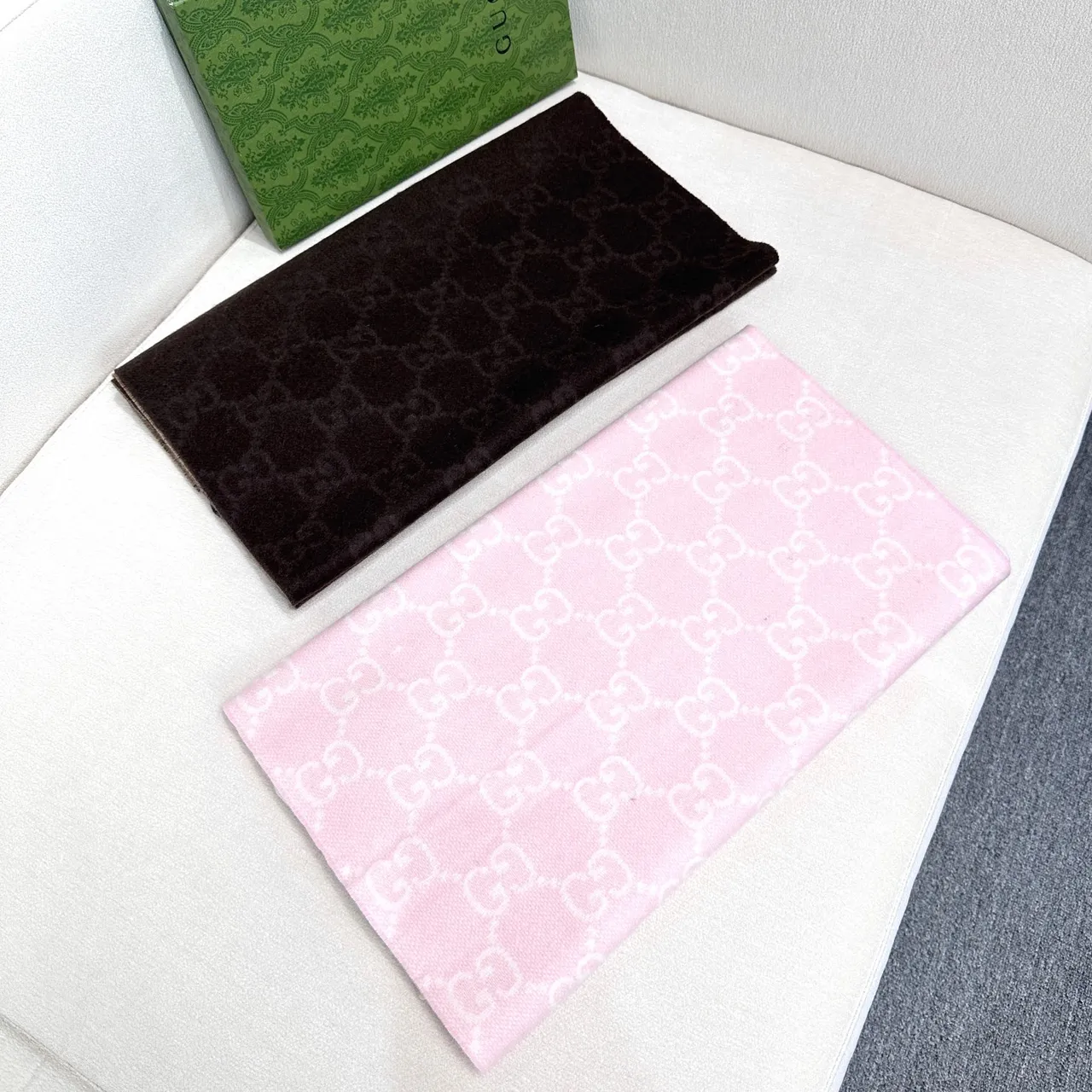 Gucci GG Monogram Jacquard Fringed Cashmere Scarf 4