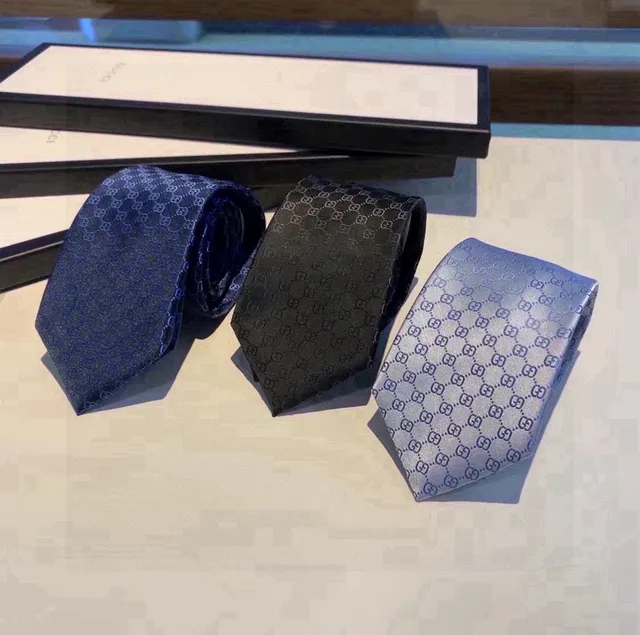 Gucci GG Monogram Light Blue Silk Necktie 3