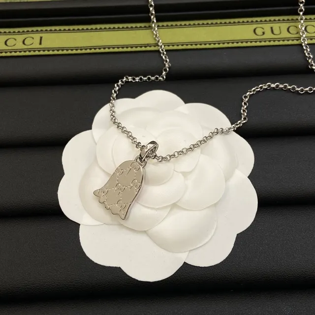 Gucci Ghost Charm Pink Enamel Necklace 2