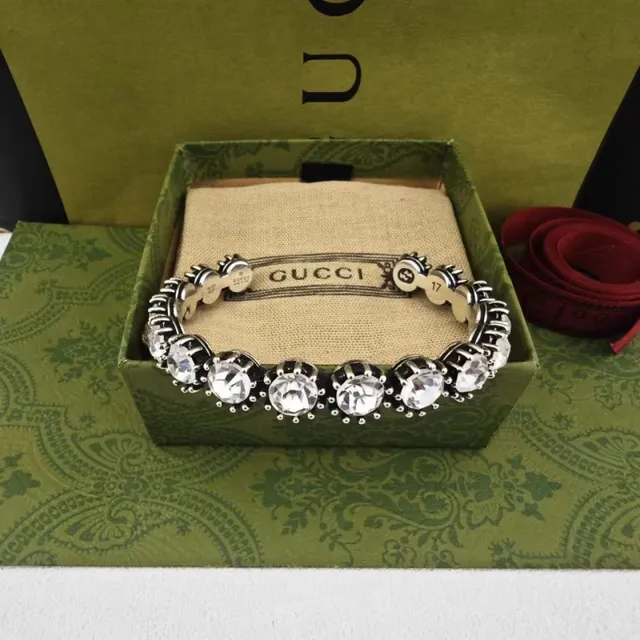 Gucci Gold Multicolor Rigid Bangle Crystal-Embellished Bracelet 2