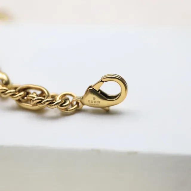 Gucci Gold Twisted Rope-Link Chain Interlocking G Pendant Necklace 3