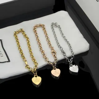 Gucci Colgante de Corazón Pulsera de Cadena de Oro y Plata