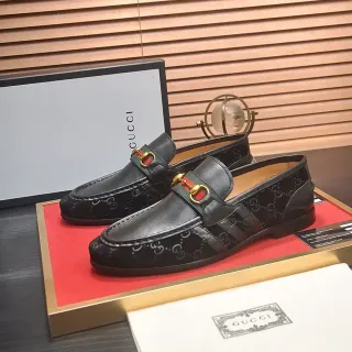 Gucci Horsebit 1955 Black GG Monogram Loafers