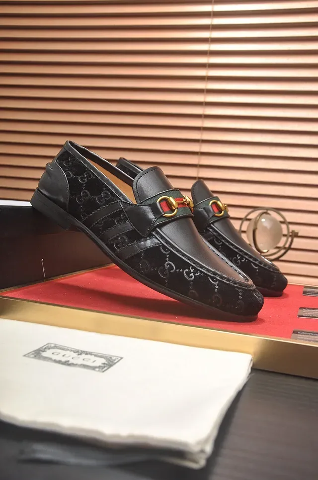 Gucci Horsebit 1955 Black GG Monogram Loafers 3