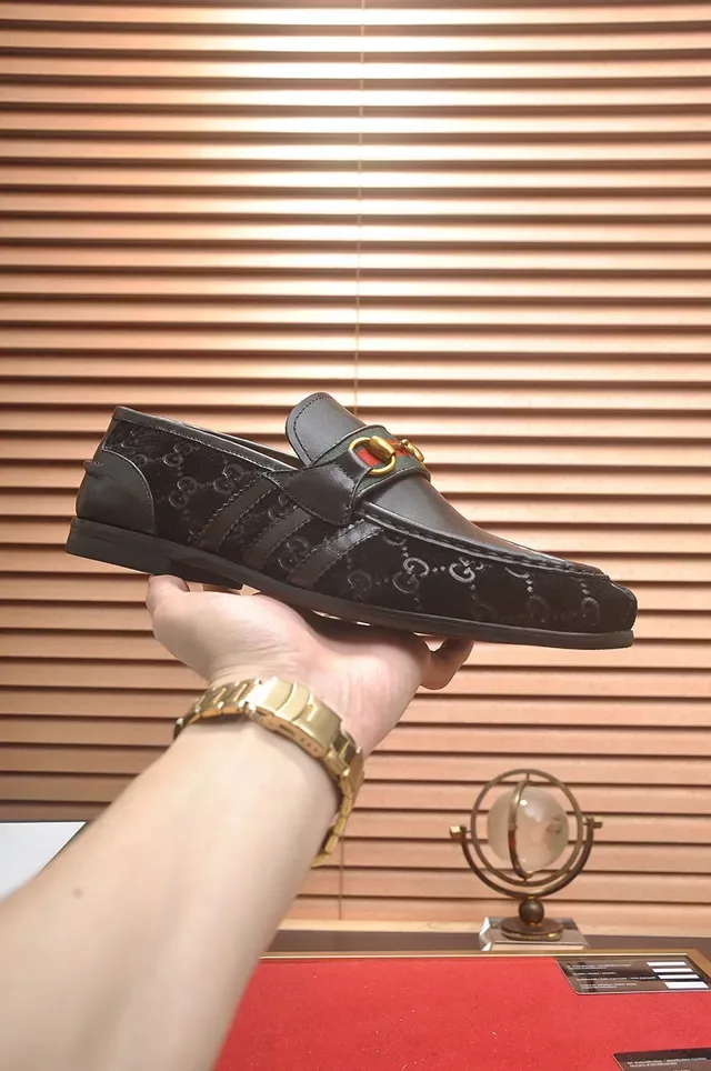 Gucci Horsebit 1955 Black GG Monogram Loafers 4