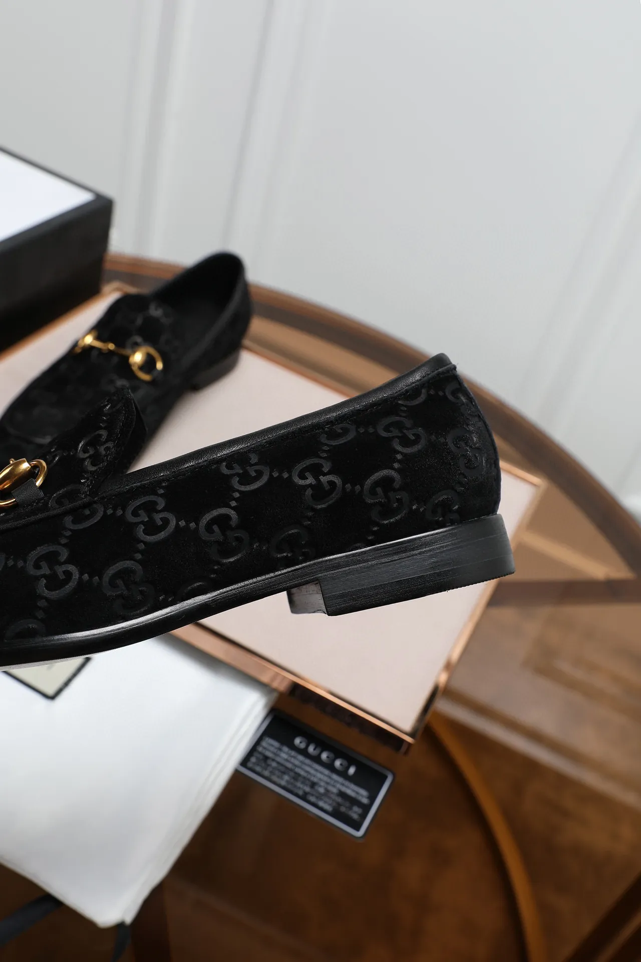 Gucci Horsebit 1955 Black GG Monogram Loafers 4