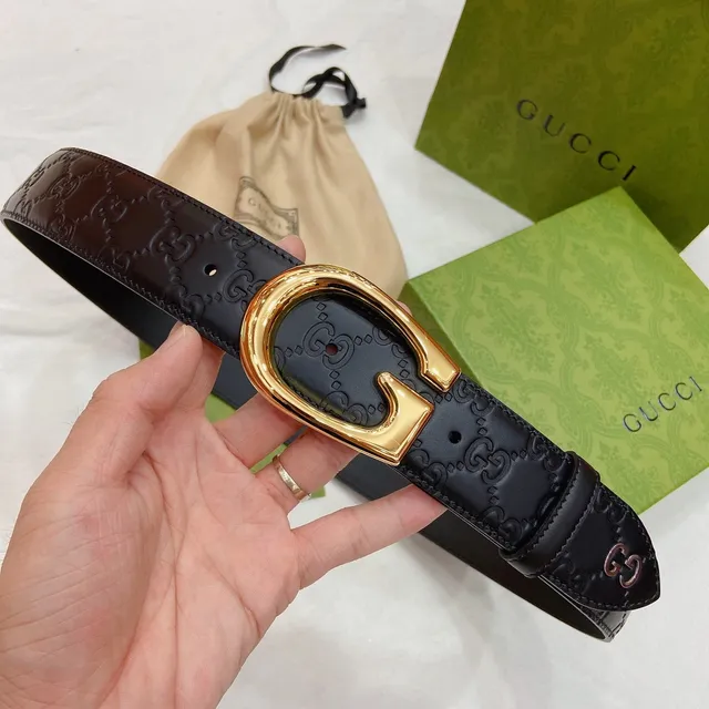 Gucci Horsebit 1955 Preto Dourado Embossado GG Monograma Fivela em Forma de G de Couro 6