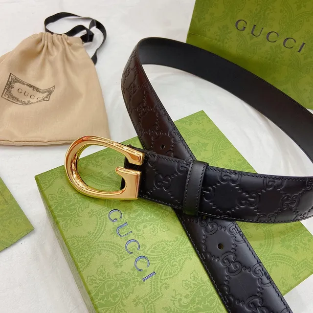 Gucci Horsebit 1955 Preto Dourado Embossado GG Monograma Fivela em Forma de G de Couro 8