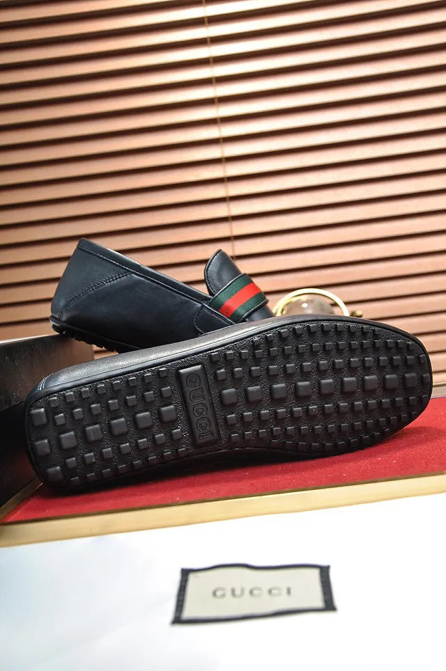 Gucci Horsebit 1955 Black Leather Web Strap Loafer 4