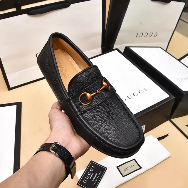 Gucci Horsebit 1955 Black Pebbled Leather Horsebit Loafers 6
