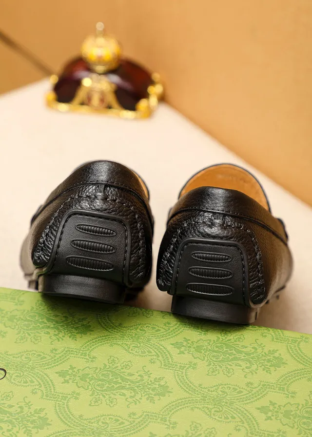 Gucci Horsebit 1955 Black Pebbled Leather Loafer 8
