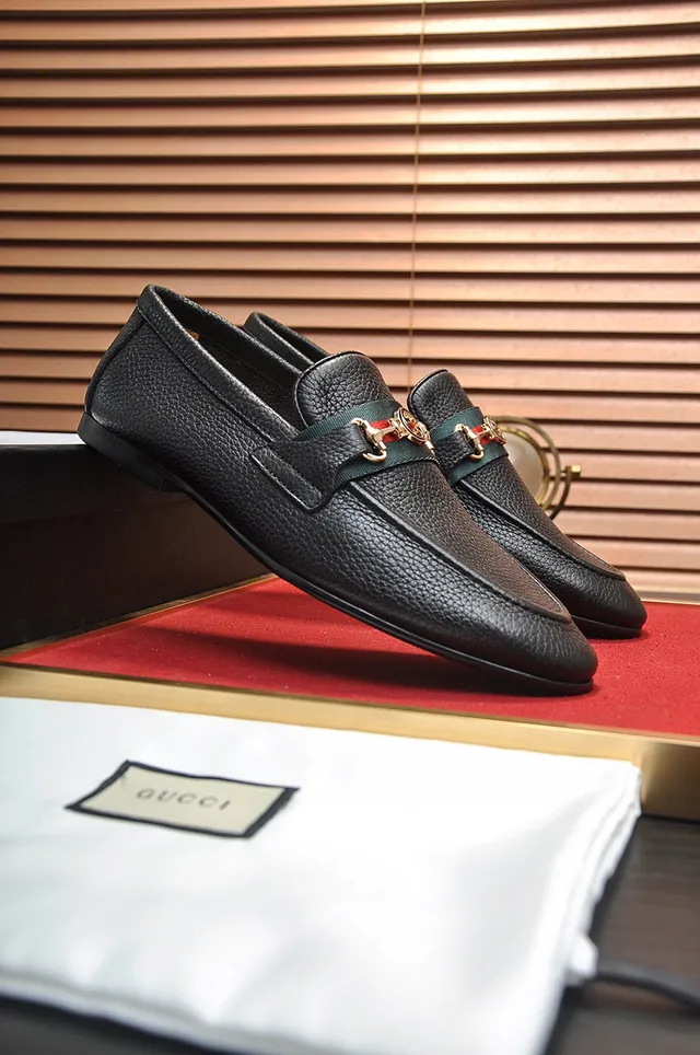Gucci Horsebit 1955 Mocassins de Couro Preto Texturizado 8