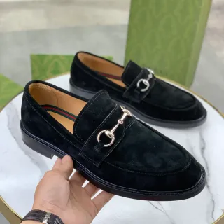 Gucci Horsebit 1955 Black Suede Loafers