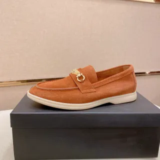 Gucci Horsebit 1955 棕褐米色麂皮鞋面带扣乐福鞋
