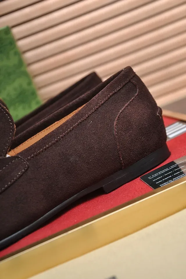 Gucci Horsebit 1955 ब्राउन गोल्ड साबर अपर बकल लोफर 7