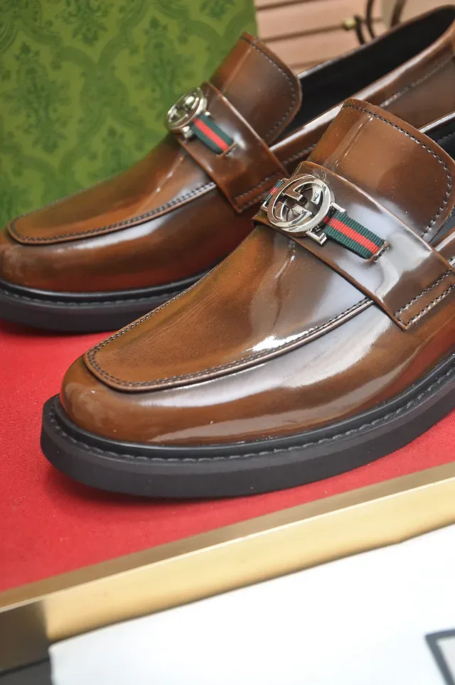 Gucci Horsebit 1955 Brown Polished Leather Loafers 2