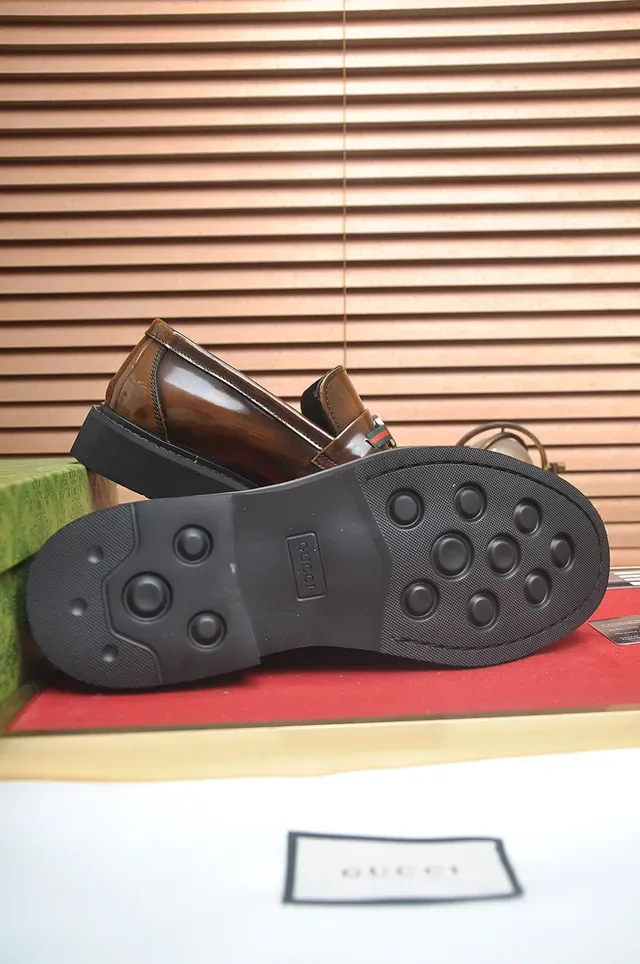 Gucci Horsebit 1955 Brown Polished Leather Loafers 3