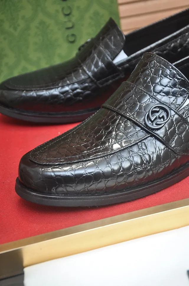 Gucci Horsebit 1955 Mocassins de crocodilo pretos 8