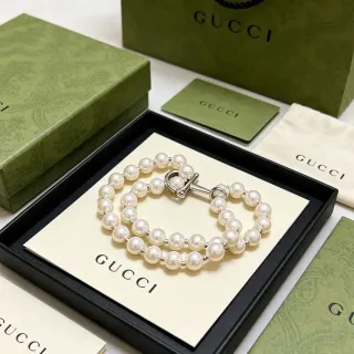 Gucci Horsebit 1955 Double-Strand Pearl Bracelet