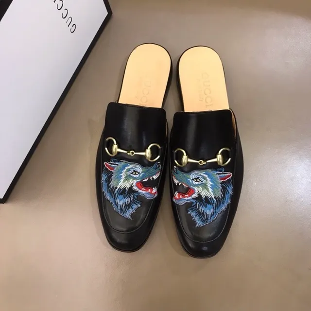 Gucci Horsebit 1955 Loup Brodé Cuir Noir Loafer 4