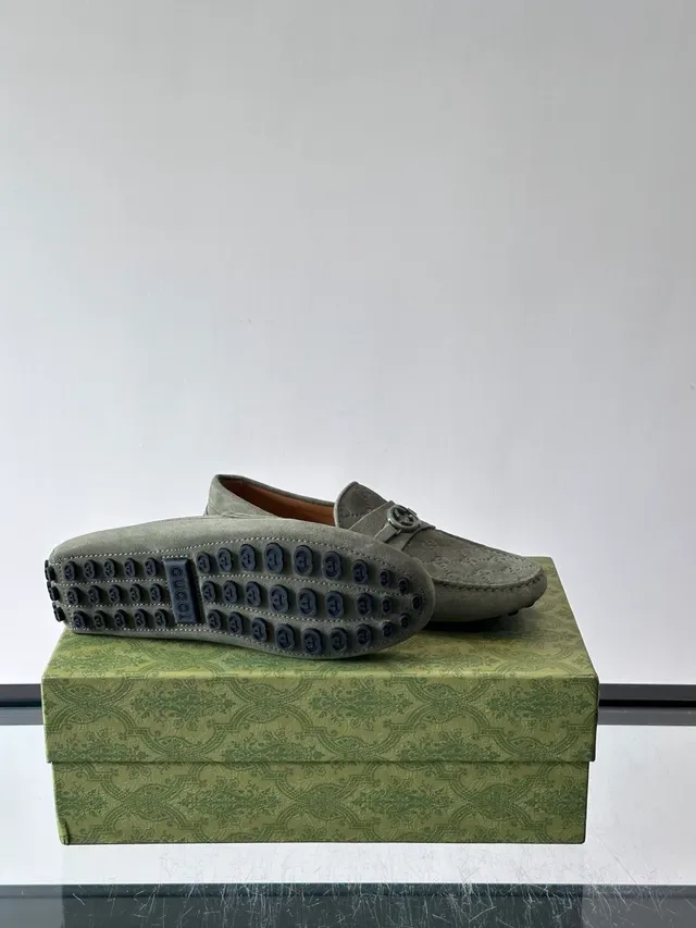 Gucci Horsebit 1955 Gray Suede Loafers 2