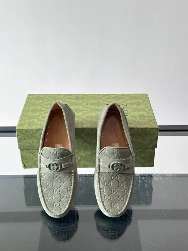 Gucci Horsebit 1955 Gray Suede Loafers 4