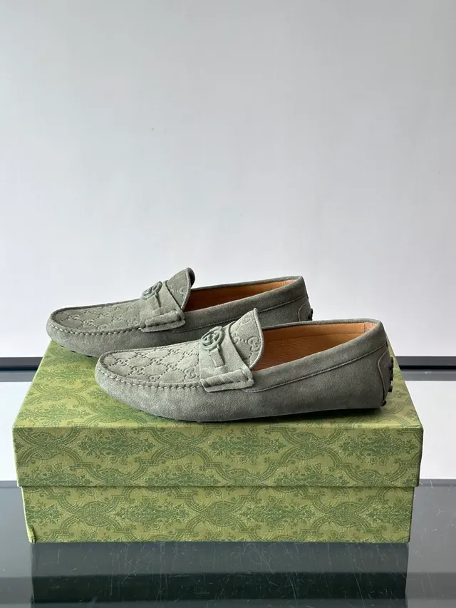Gucci Horsebit 1955 Gray Suede Loafers 5