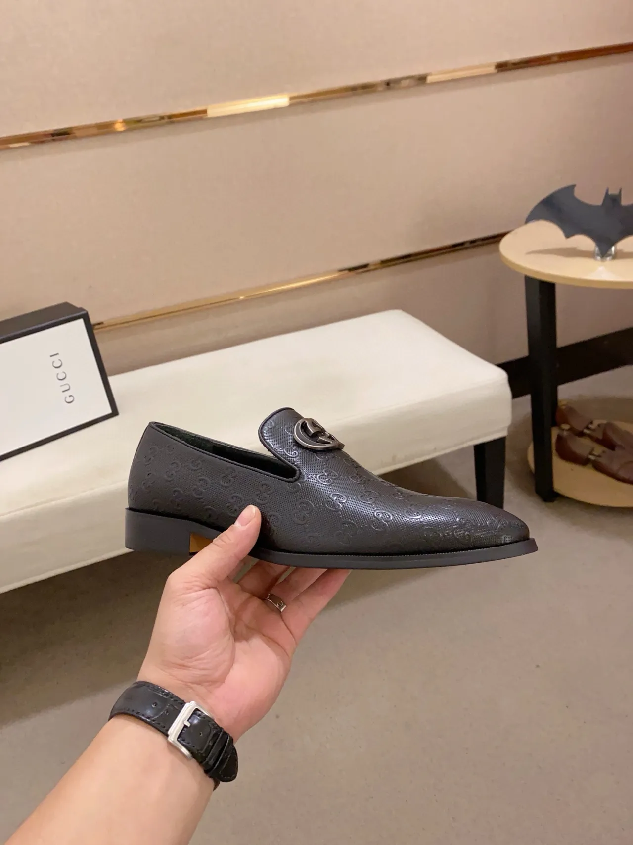 Gucci Horsebit 1955 Monogram Black Loafers 4