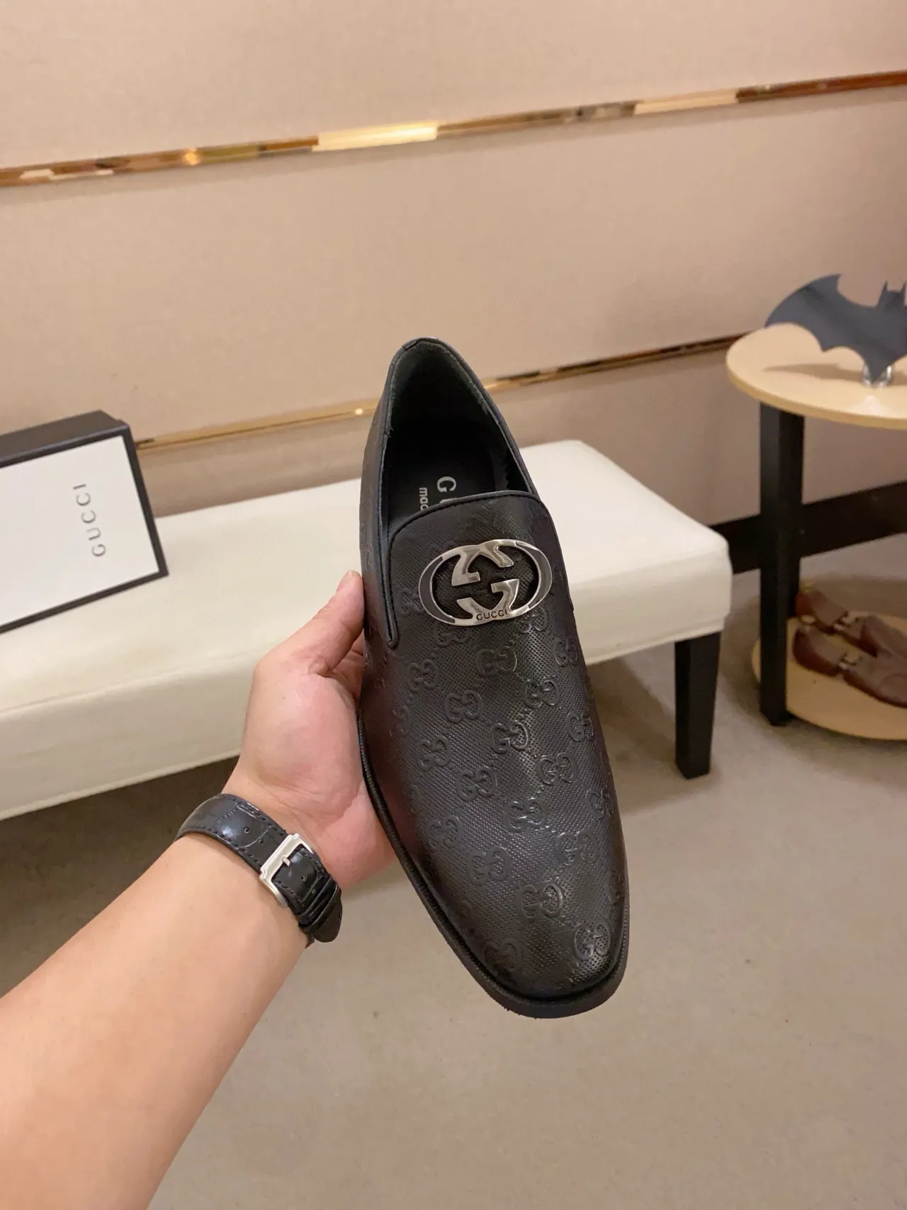 Gucci Horsebit 1955 Monogram Black Loafers 5