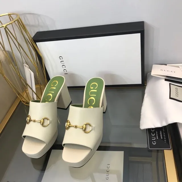 Gucci Horsebit 1955 White Leather Horsebit Mule Slippers 4
