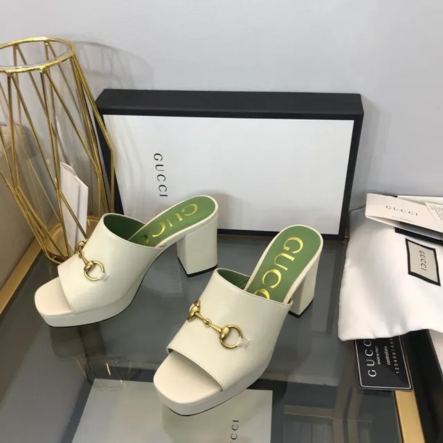 Gucci Horsebit 1955 White Leather Horsebit Mule Slippers 5