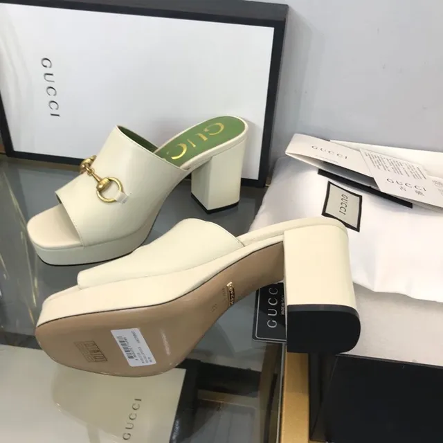 Gucci Horsebit 1955 White Leather Horsebit Mule Slippers 6