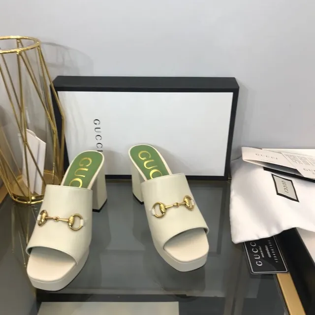 Gucci Horsebit 1955 White Leather Horsebit Mule Slippers 9