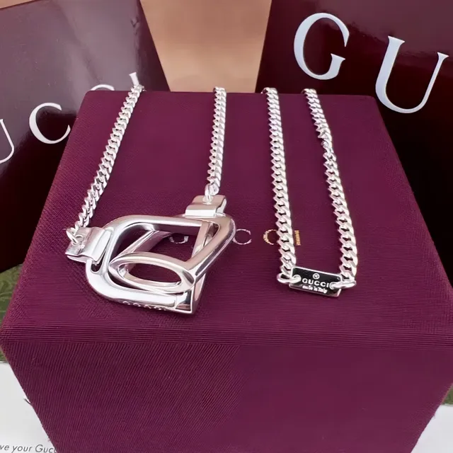Gucci Bit de Cavalo Estribo Prateado Corrente Pulseira 6