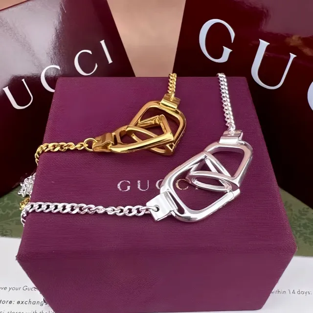 Gucci Bit de Cavalo Estribo Prateado Corrente Pulseira 8