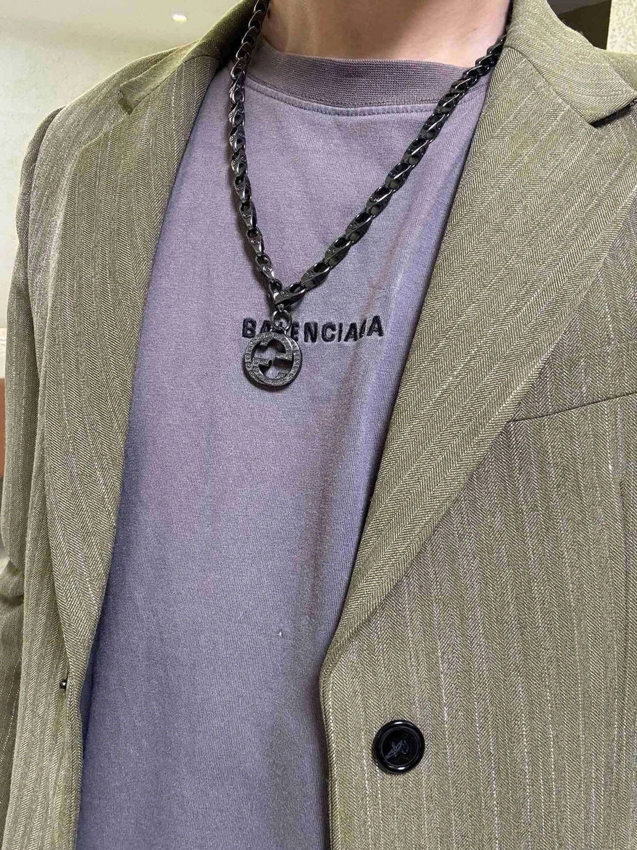 Gucci Interlocking G Crystal Pendant Necklace 5
